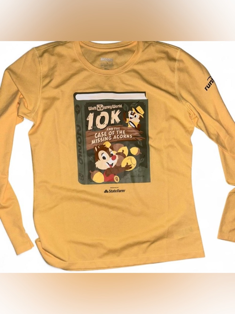 Brooks Yellow Kids Long-Sleeve Tee with Chip & Dale Book Graphic